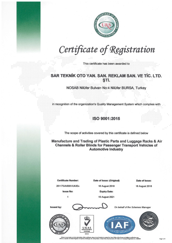 Sar Teknik Certificates Sar Teknik Certificates