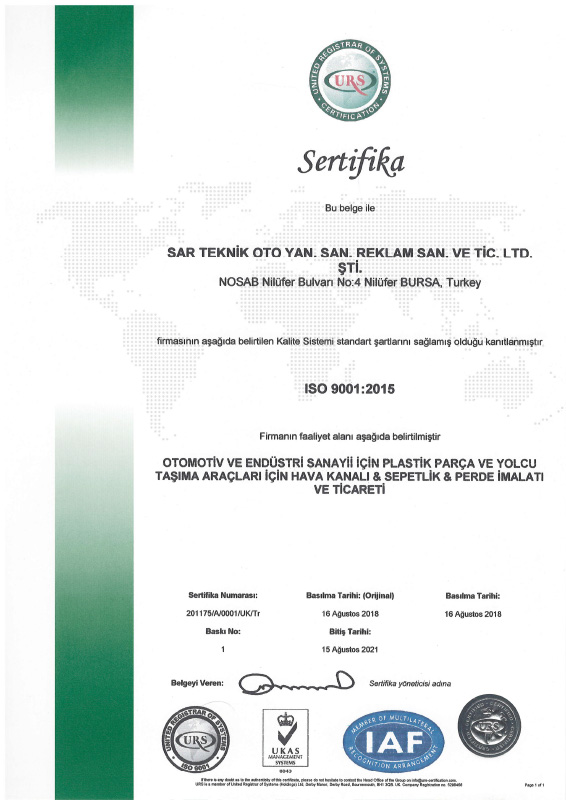 Sar Teknik Certificates Sar Teknik Certificates