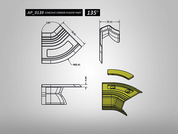 Concave Corner Plastic Part 135